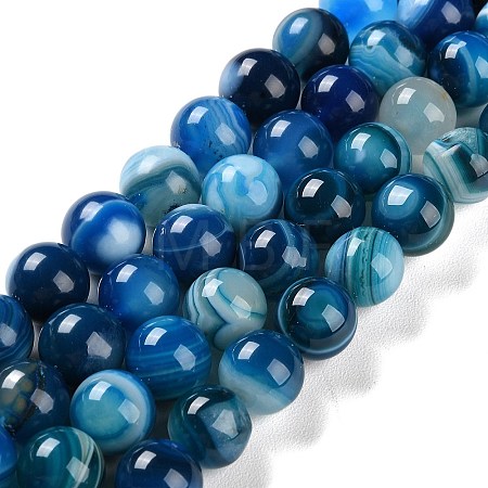 Natural Striped Agate/Banded Agate Beads Strands G-Z060-A01-C11-1