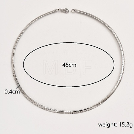 Non-Tarnish 201 Stainless Steel Collar Necklace QV1917-3-1