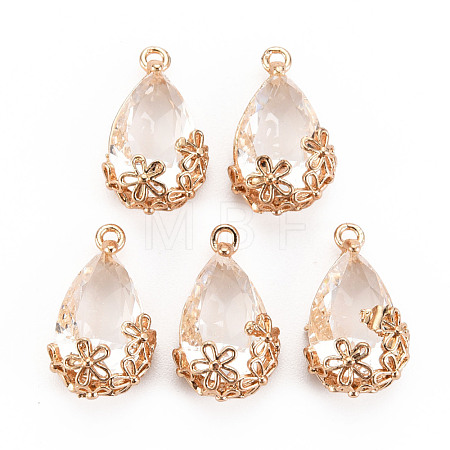 Transparent Glass Pendants GLAA-T007-05F-1