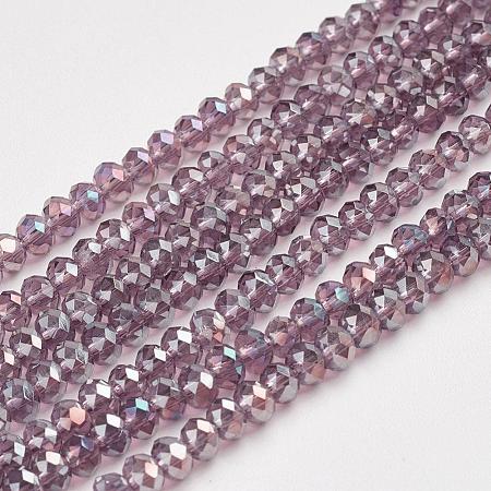 Electroplate Glass Beads Strands X-EGLA-D020-3x2mm-81-1