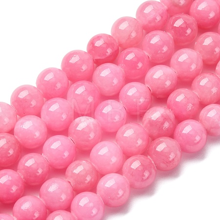 Natural Mashan Jade Round Beads Strands G-D263-8mm-XS30-1