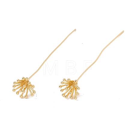 Brass Flower Head Pins FIND-B009-07G-1