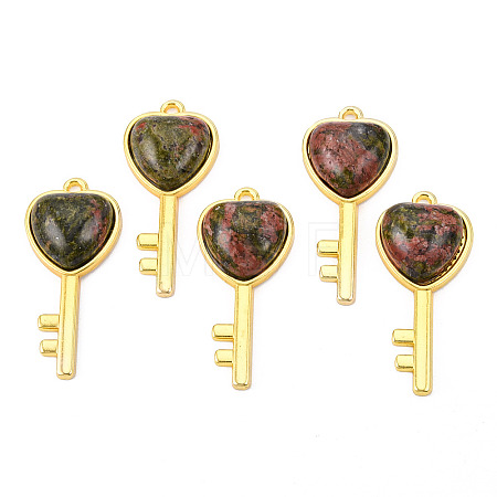 Natural Unakite Pendants G-N326-158-07-1
