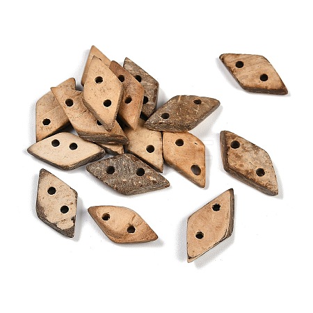 Carved Rhombus 2-hole Basic Sewing Button SHEL-K009-02-1