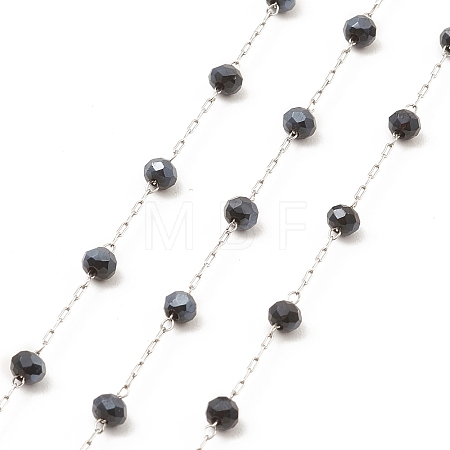 Glass Round Beaded Chains CHS-B003-04E-1