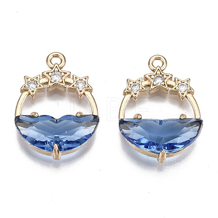 Faceted Transparent Glass Pendants GLAA-T020-18A-1