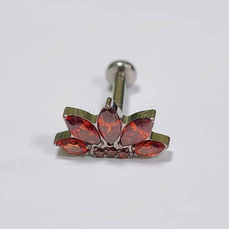 Flower Titanium Alloy Pave Cubic Zirconia Internally Threaded Labrets FS-WG35145-06-1