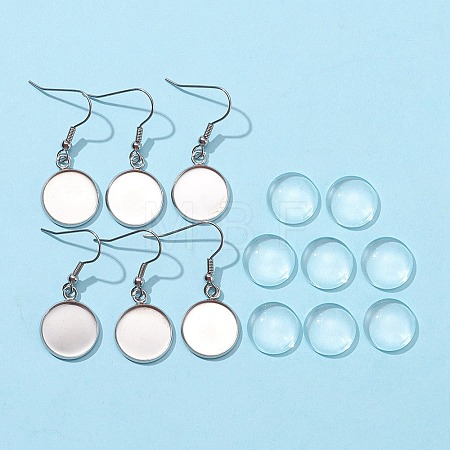 DIY Flat Round Dangle Earrings Making Kit DIY-FS0002-80-1