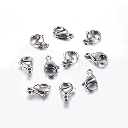 Tarnish Resistant 304 Stainless Steel Lobster Claw Clasps STAS-R050-13x8mm-1