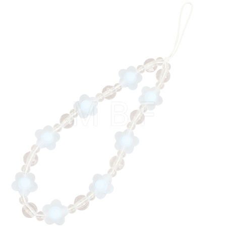 Plastic Beaded Mobile Phone Lanyard Wrist Strap AJEW-WH20010-63C-1