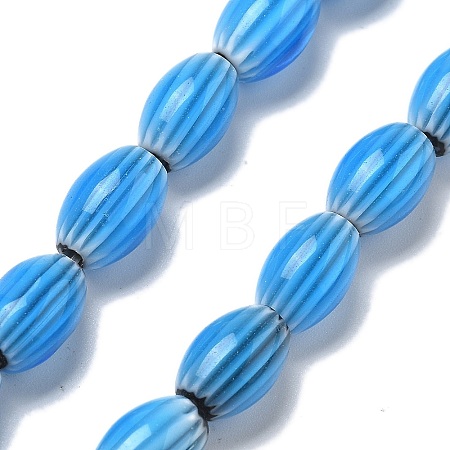 Handmade Millefiori Lampwork Beads Strands LAMP-F035-12P-1