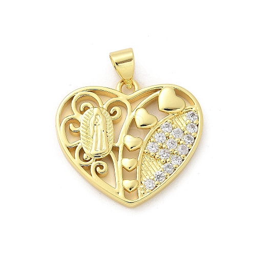 Brass Micro Pave Cubic Zirconia Pendants KK-S511-26B-G-1