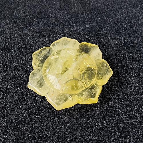 Natural Yellow Quartz Lotus Flower Carving PW-WGFFFF4-03-1