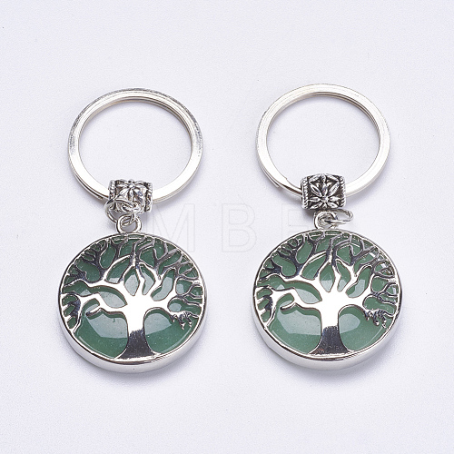 Natural Green Aventurine Keychain KEYC-G043-C02-1