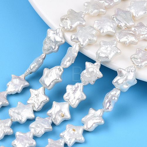 Natural Nucleated Baroque Keshi Pearl Beads Strands PEAR-S020-Z03-2-1