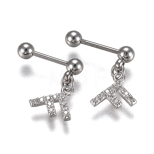 304 Stainless Steel Barbell Cartilage Earrings EJEW-H113-05P-1