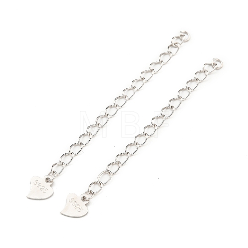 Rhodium Plated 925 Sterling Silver Chain Extender STER-C005-01P-1