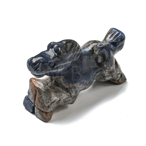 Natural Sodalite Carved Healing Horse Figurines DJEW-D012-05C-1