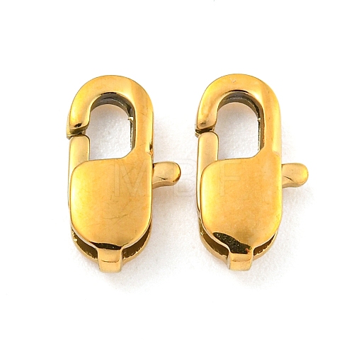 Ion Plating(IP) 304 Stainless Steel Lobster Claw Clasps STAS-G201-06F-G-1