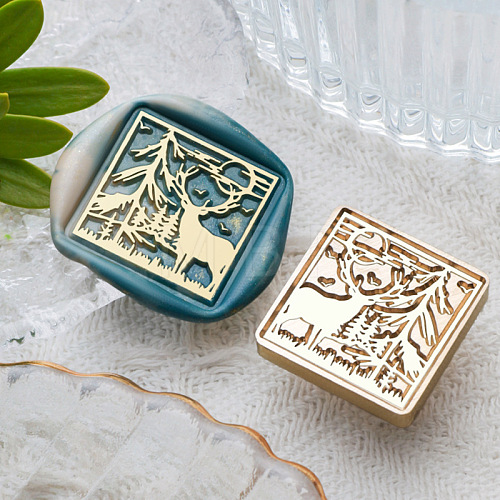 Animal Insect Theme Golden Plated Wax Seal Brass Stamp Head STAM-K001-03G-04-1