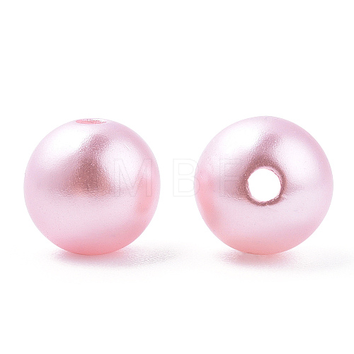 Spray Painted ABS Plastic Imitation Pearl Beads OACR-T015-05C-17-1