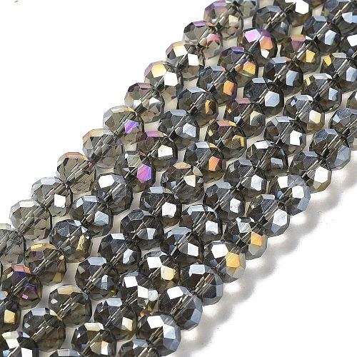 Electroplate Glass Beads Strands X-EGLA-A034-T6mm-B19-1