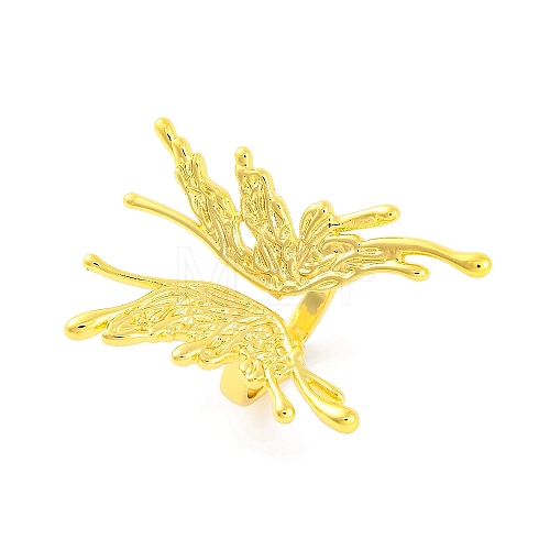 Butterfly Brass Open Cuff Ring for Women RJEW-U003-30G-1