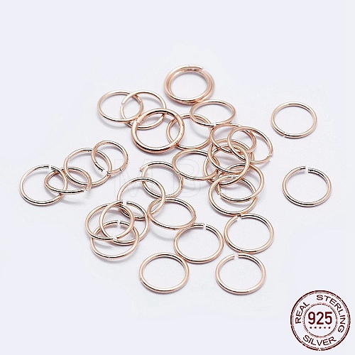 925 Sterling Silver Open Jump Rings STER-F036-02RG-0.9x4mm-1
