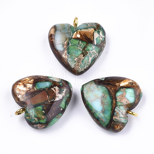 Assembled Bronzite and Imperial Jasper Pendants G-T111-04J-1