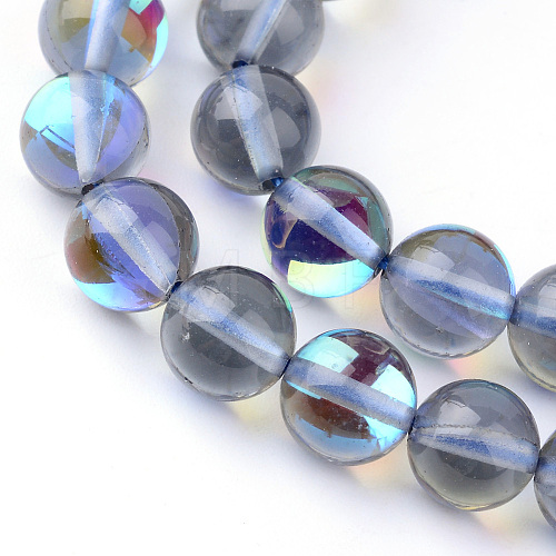 Synthetic Moonstone Beads Strands G-R375-6mm-B03-1