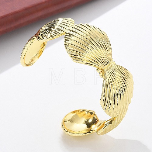 Brass Open Cuff Bangles for Women BJEW-M091-02G-1