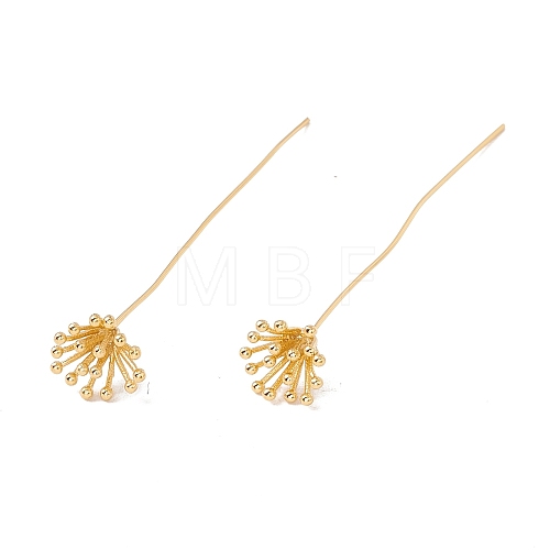 Brass Flower Head Pins FIND-B009-07G-1