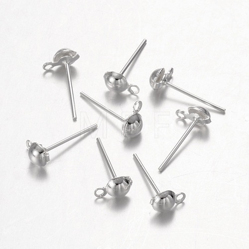 Iron Half Ball Post Ear Studs E219-S-1