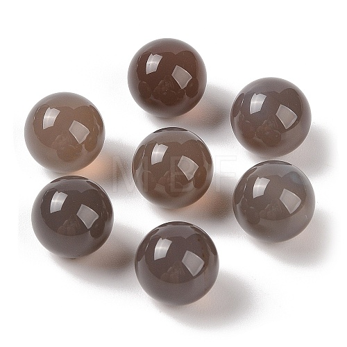 Natural Grey Agate No Hole Sphere Beads G-K353-04C-06-1