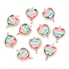 CCB Plastic Frame with Polymer Clay Rainbow Beads Links Connector Charms KK-D103-08B-RG-1