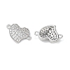SHEGRACE Brass Micro Pave Clear Cubic Zirconia Connector Charms XGRQ3K904-563P-2