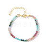 Natural 3mm Faceted Round Gemstone Beaded Bracelets for Women XA1596-1
