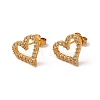 Rack Plating Brass Micro Pave Cubic Zirconia Stud Earrings EJEW-P221-41G-1