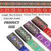 14M 4 Colors Ethnic Style Embroidery Polyester Ribbons OCOR-FG0001-48-2