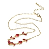 Brass Pave Cubic Zirconia Rose Flower Link Cable Chain Necklaces for Women NJEW-C121-05B-07G-4