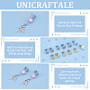 Unicraftale 24Pcs 6 Style Ion Plating(IP) 304 Stainless Steel Flat Round Stud Findings STAS-UN0050-66-5