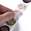 4 Patterns Christmas Round Dot Self Adhesive Paper Stickers Roll DIY-A042-03B-4