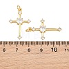 Brass Micro Pave Clear Cubic Zirconia Pendants CU-CBA48B8-01G-D-3