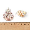 4Pcs 4 Styles Natural Mixed Shell Pendants PALLOY-TA00417-3