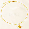 304 Stainless Steel Maple Leaf Pendant Necklaces for Women WG7180D-02-3