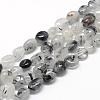 Natural Black Rutilated Quartz Beads Strands G-R445-6x8-18-1