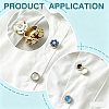20Pcs Flat Round Brass Button Covers Settings BUTT-ME0001-48B-6