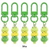 5Pcs Frog Resin Pendant Decorations HJEW-YW00193-04-1