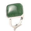 Natural Green Aventurine Adjustable Rings RJEW-H240-01S-07-2