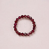 Adjustable Natural Garnet Bead Finger Rings FS-WGFFDB9-08-1